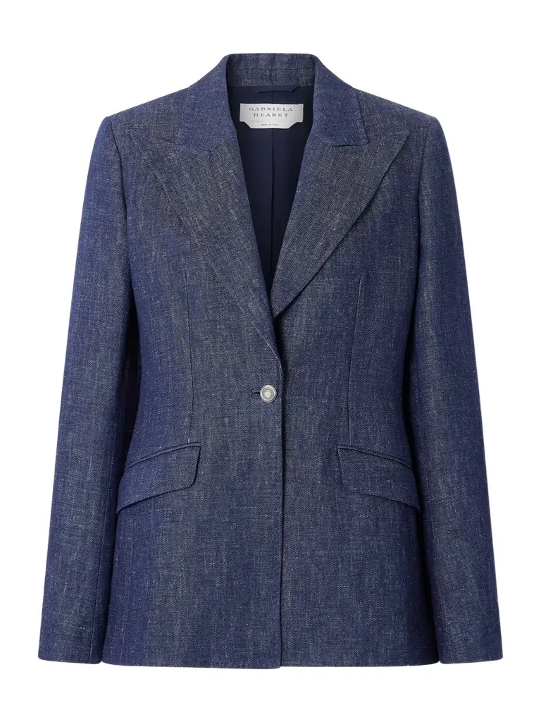 Gabriela Hearst Leiva Darted Linen-chambray Blazer