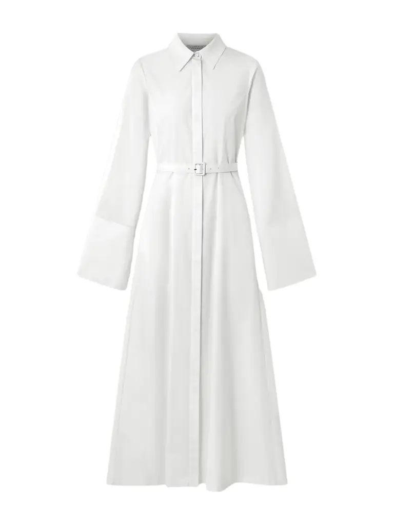 Gabriela Hearst Carmina Belted Cotton-poplin Maxi Dress