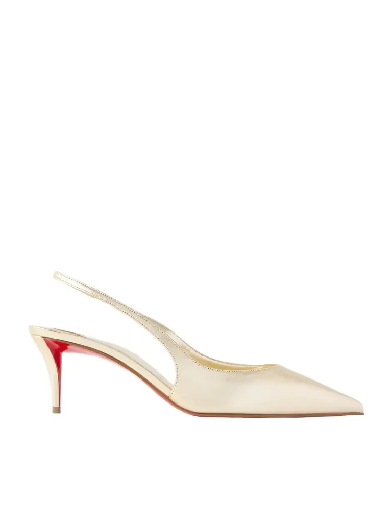 Christian Louboutin Miss Z Metallic Leather Slingback Pumps