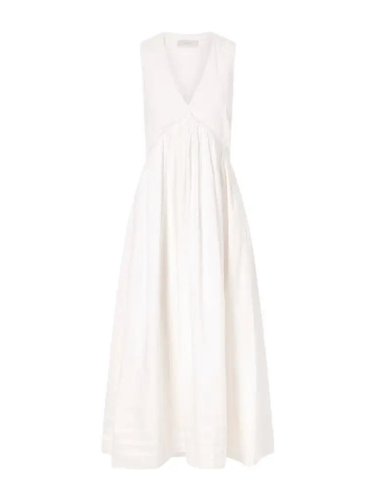 Faithfull Fiora Lace-trimmed Cotton Midi Dress
