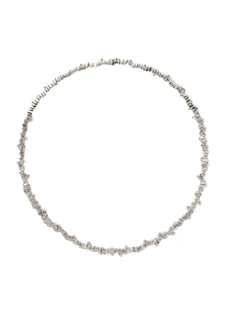 Suzanne Kalan 18-karat White Gold Diamond Necklace
