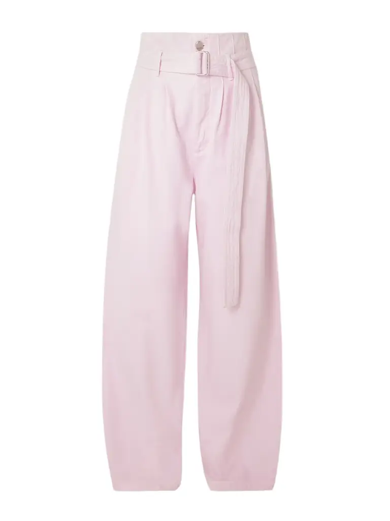 AGOLDE + Maria Mcmanus Corset Belted Pintucked High-rise Wide-leg Organic Jeans