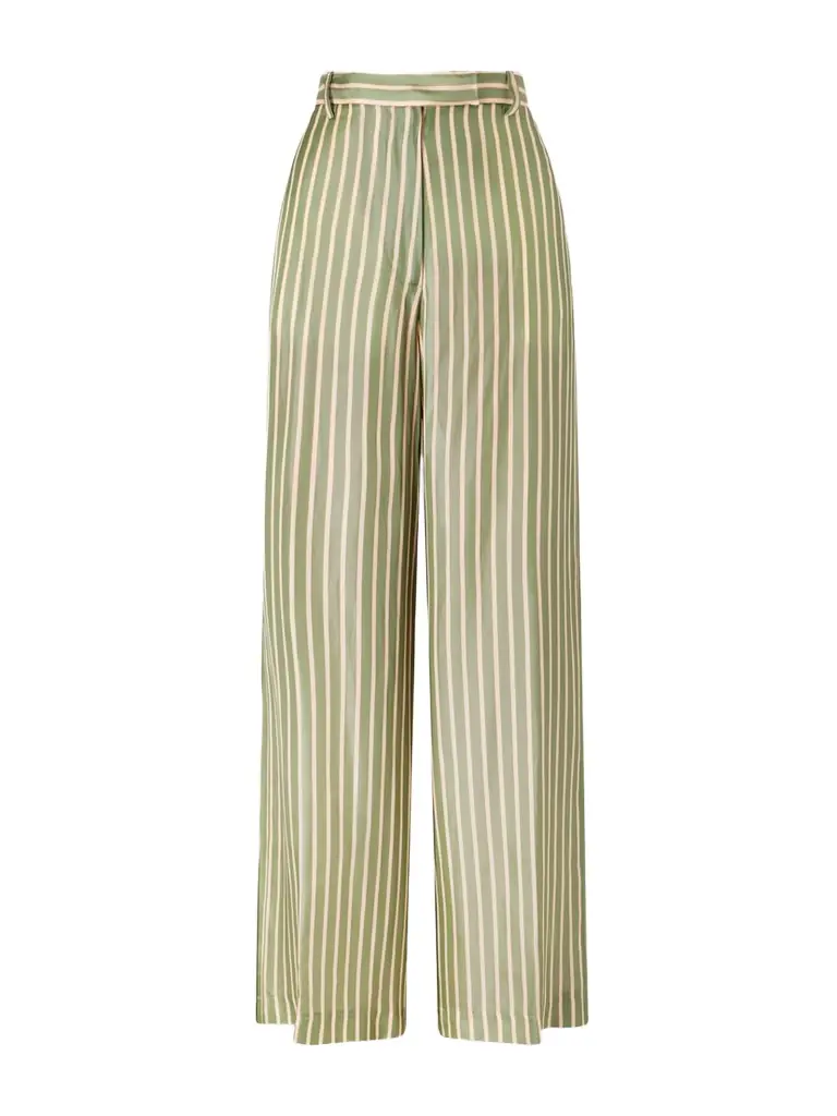 Dries Van Noten Penn Striped Satin Wide-leg Pants