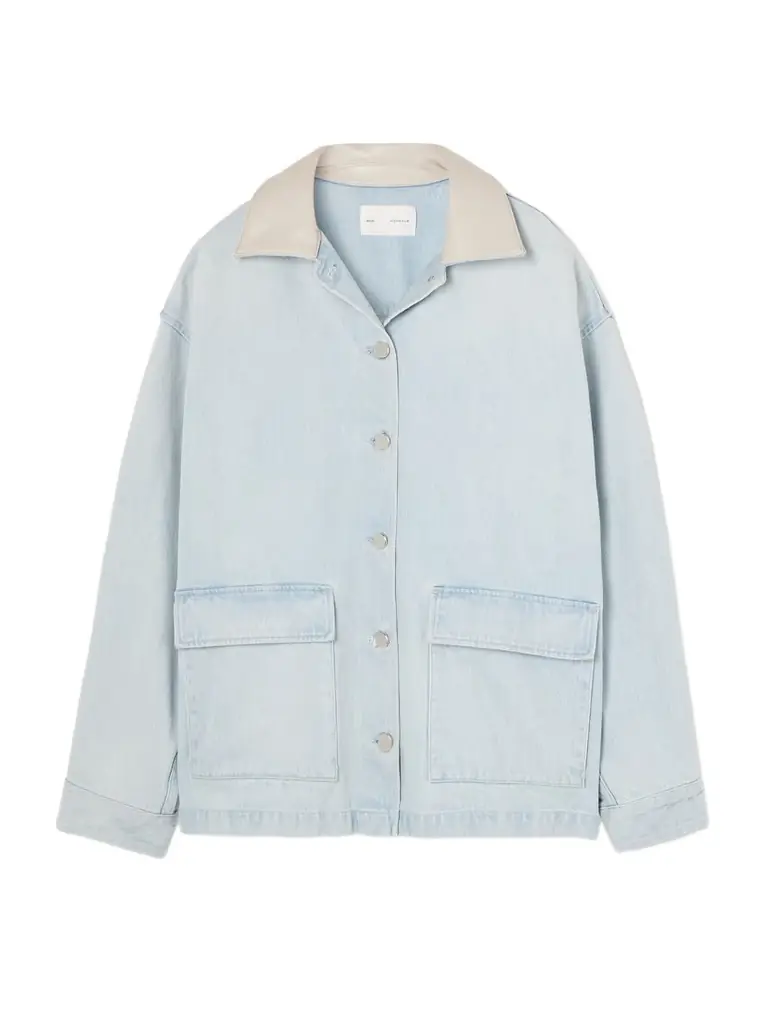 AGOLDE + Maria Mcmanus Oversized Leather-trimmed Denim Jacket