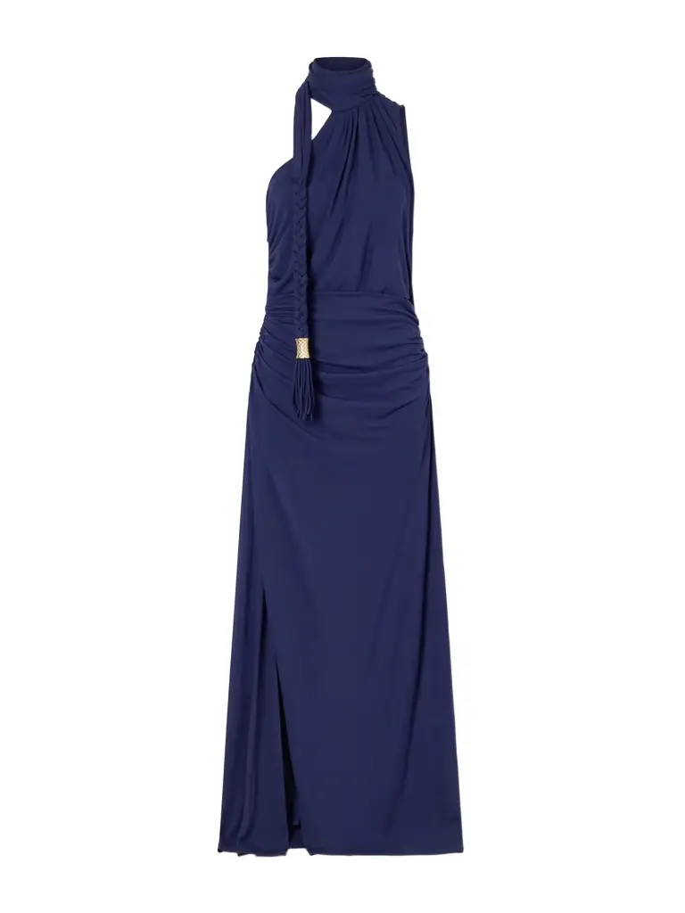 Simkhai Moira Tussled Ruched Stretch-jersey Gown