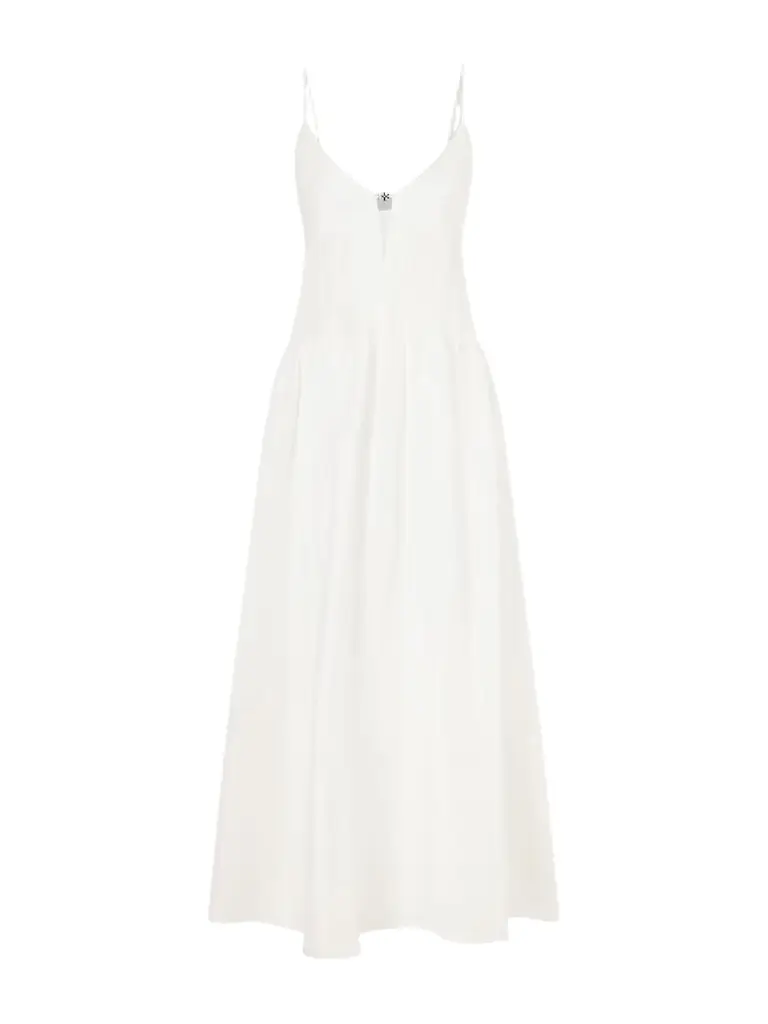 Tory Burch Waisted Linen And Silk Blend Maxi Dress