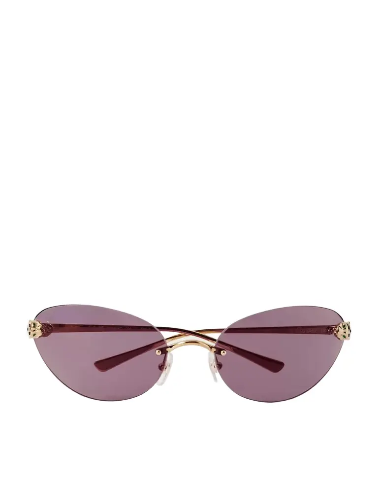 Cartier Eyewear Panthère De Cartier Rimless Cat-eye Gold-tone Sunglasses