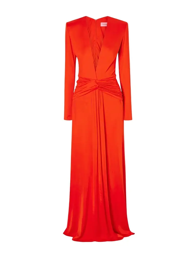 The New Arrivals Ilkyaz Ozel Azure Satin Maxi Dress