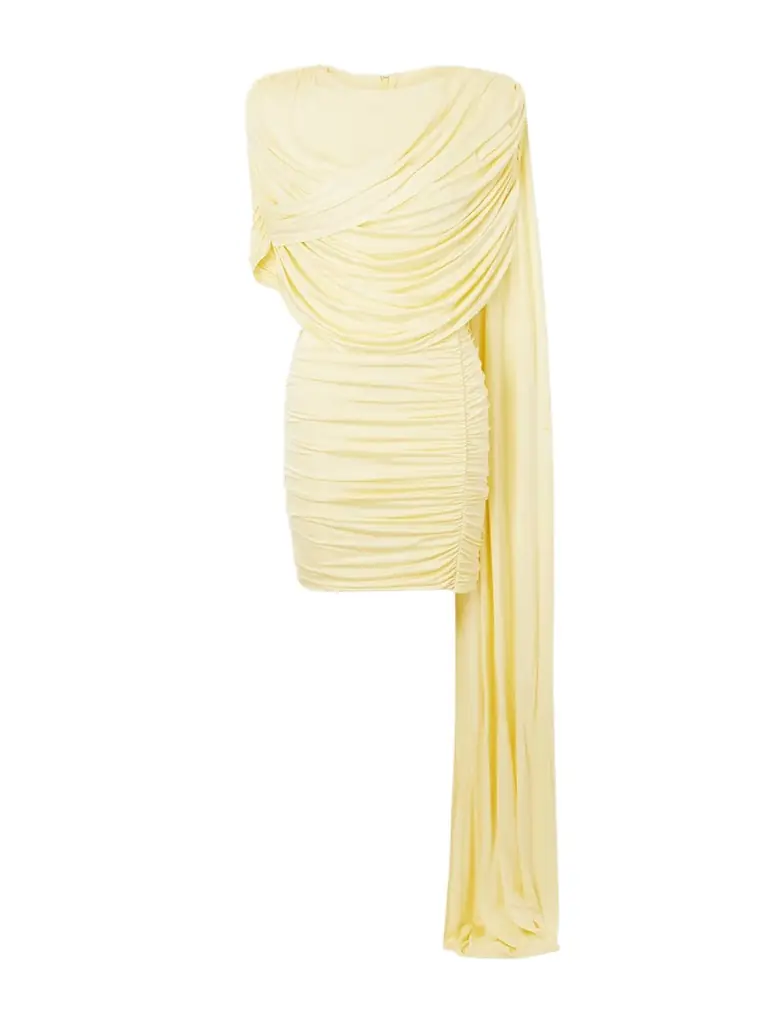The New Arrivals Ilkyaz Ozel Khara Scarf-detailed Draped Jersey Mini Dress