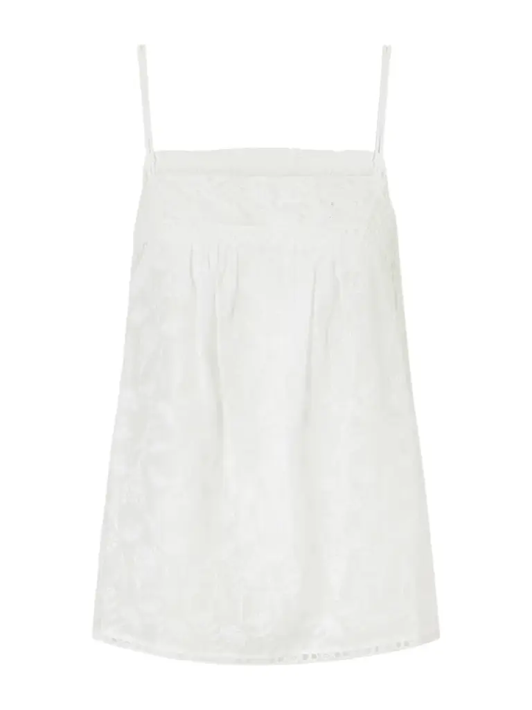 Eres Amande Embroidered Lace-trimmed Cotton-blend Voile Top