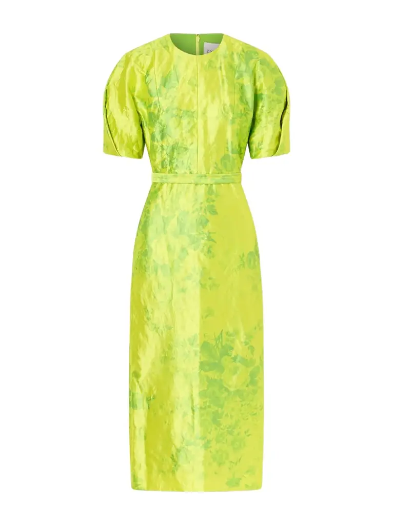 Erdem Printed Crinkled-satin Midi Dress