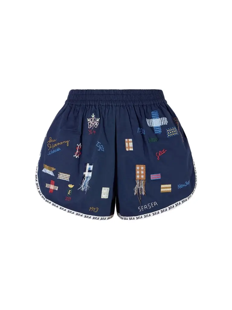 Sea Claira Embroidered Cotton Shorts