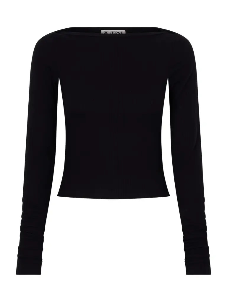 ÉTERNE Cropped Ribbed Stretch-jersey Top