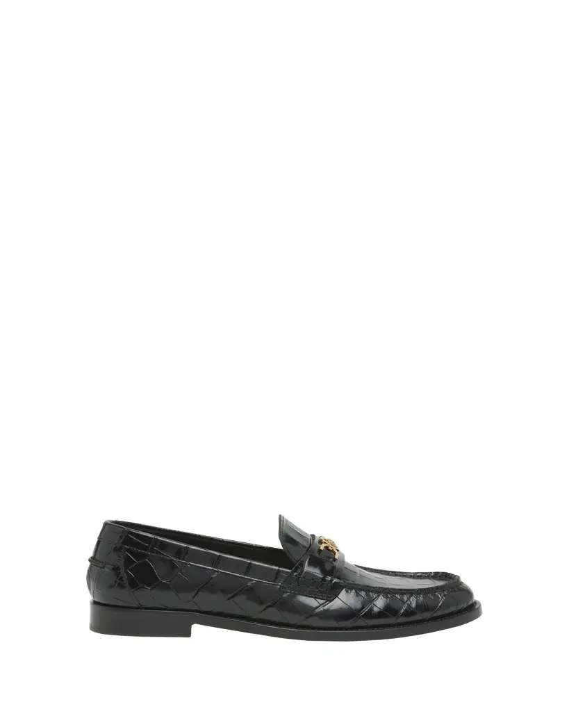 Versace Men's Croc-Effect Medusa Coin Bit Loafers