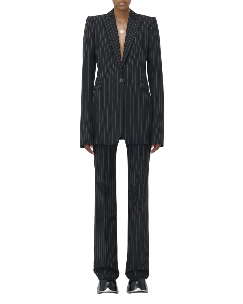 McQueen Pinstripe Single-Breasted Blazer