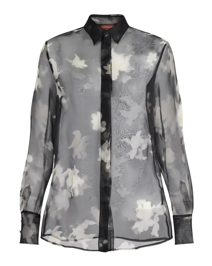 Altuzarra Chika Floral Silk Button-Down Top