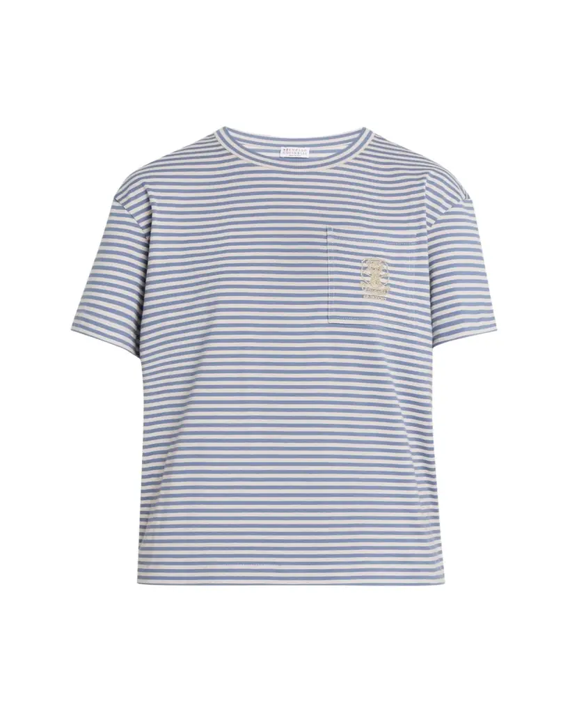 Brunello Cucinelli Striped Cotton Jersey Short-Sleeve T-Shirt