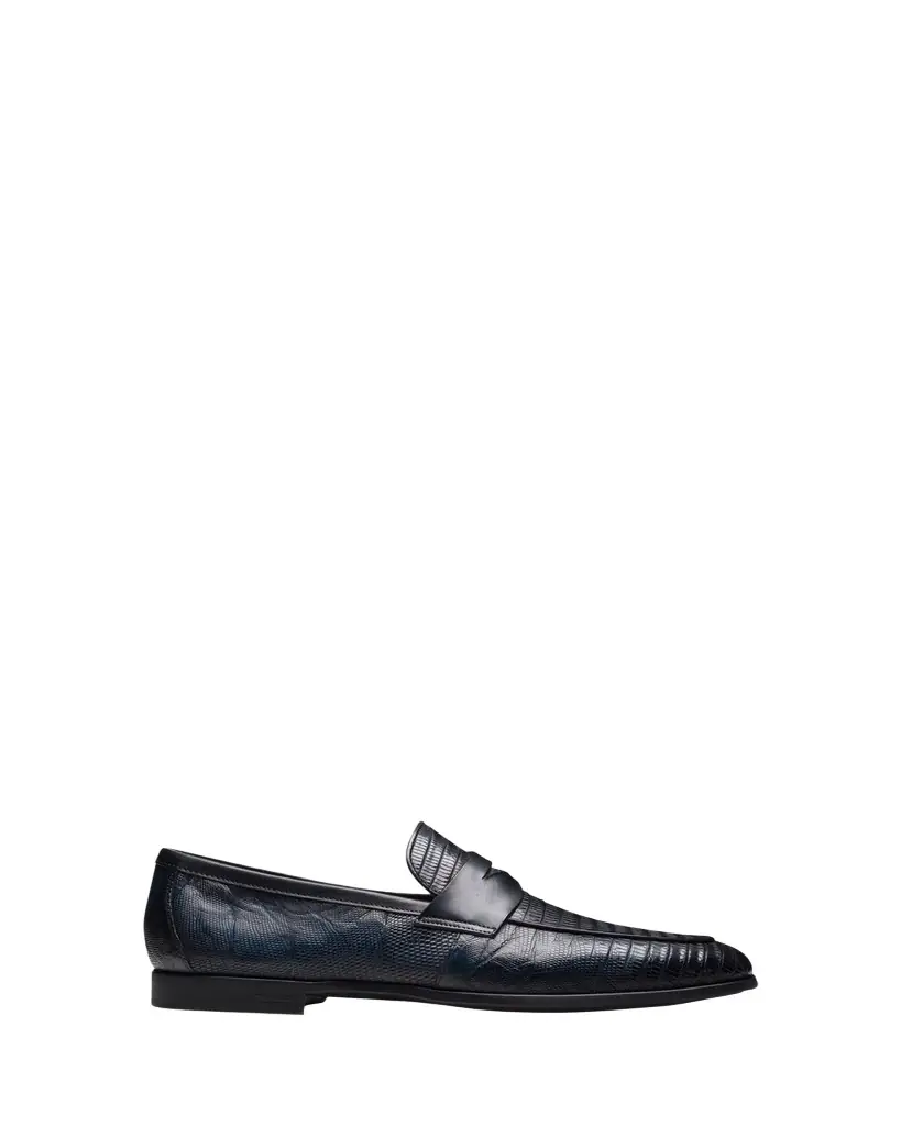 Magnanni Vincente Lizard Leather Penny Loafers