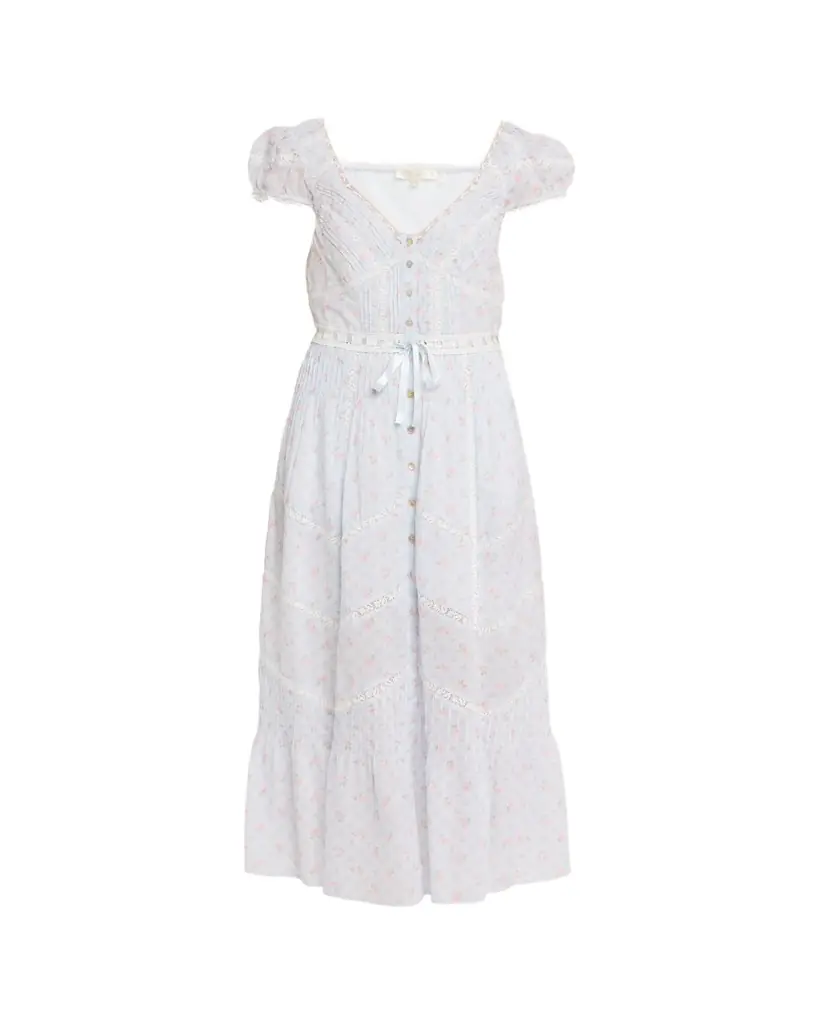 LoveShackFancy Aurela Floral Cotton Maxi Dress