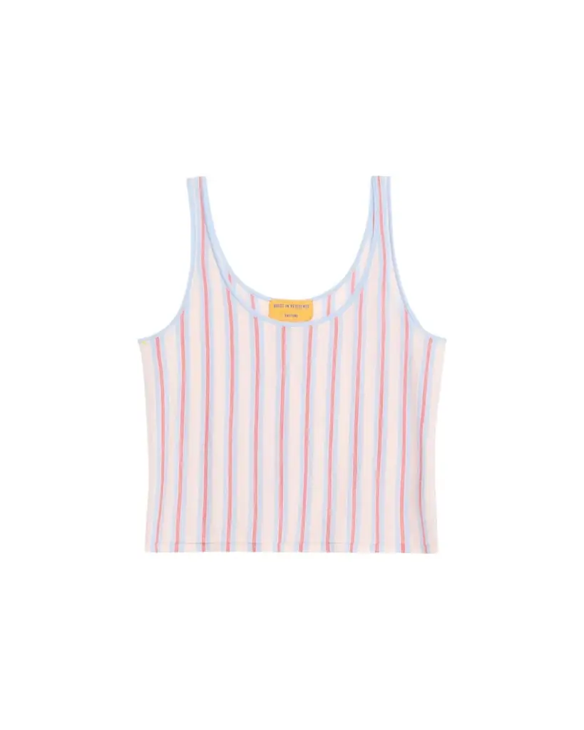 Guest in Residence Fine Stripe Cashmere Tank Top