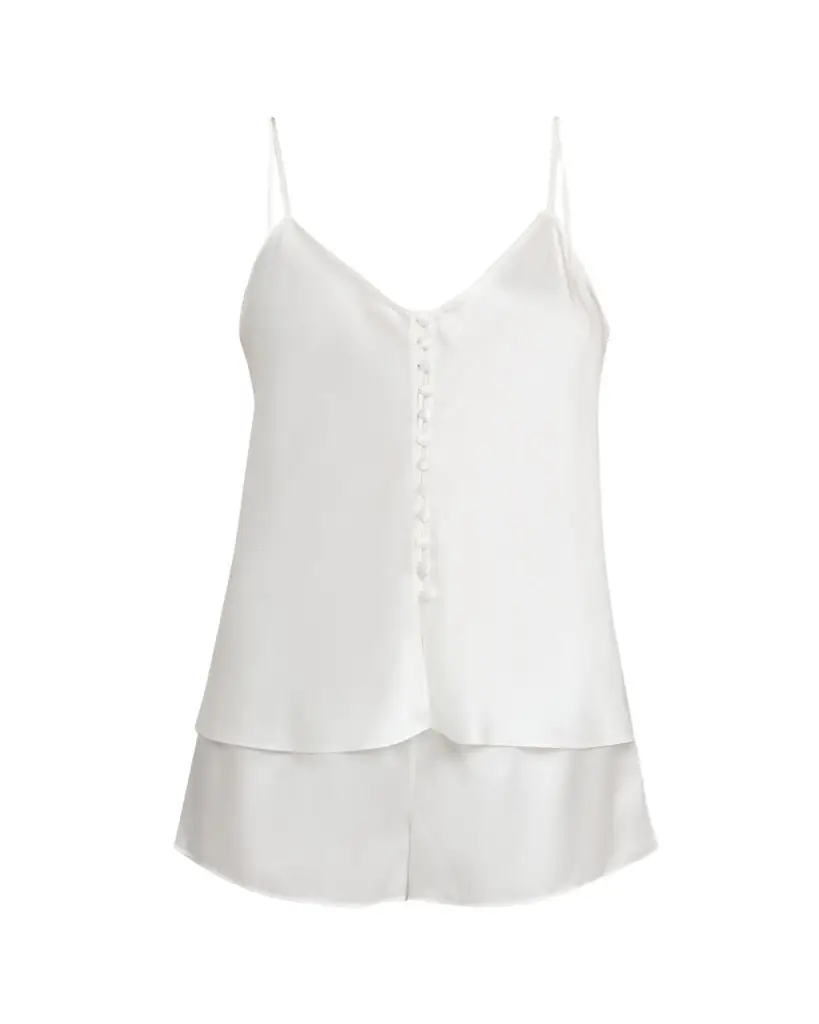 Olivia von Halle Etta Bias-Cut Silk Satin Camisole Pajama Set