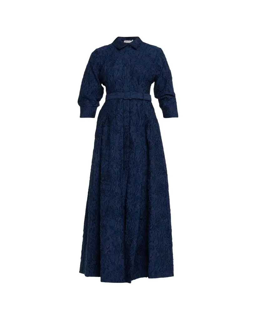 SIMKHAI Courtney Belted Organza Jacquard Gown - Women's Clothing
