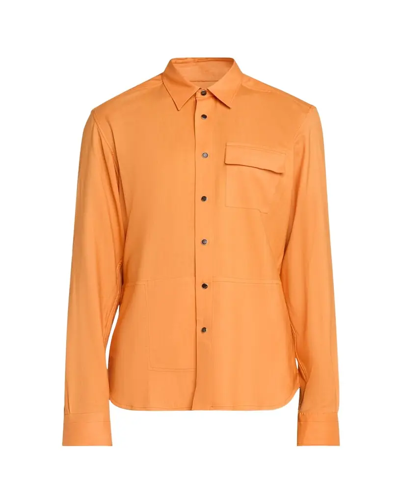 Kiton Men's Cashmere Pocket Snap-Placket Shirt