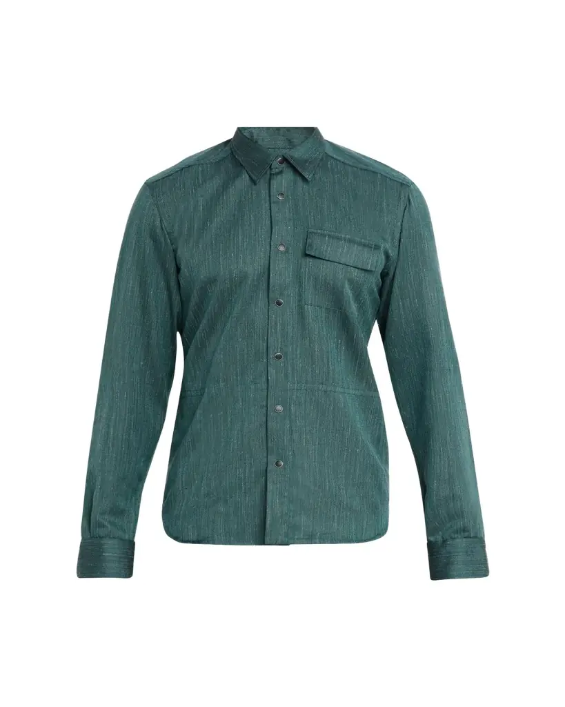 Kiton Men's Cashmere, Wool and Silk Snap-Placket Shirt