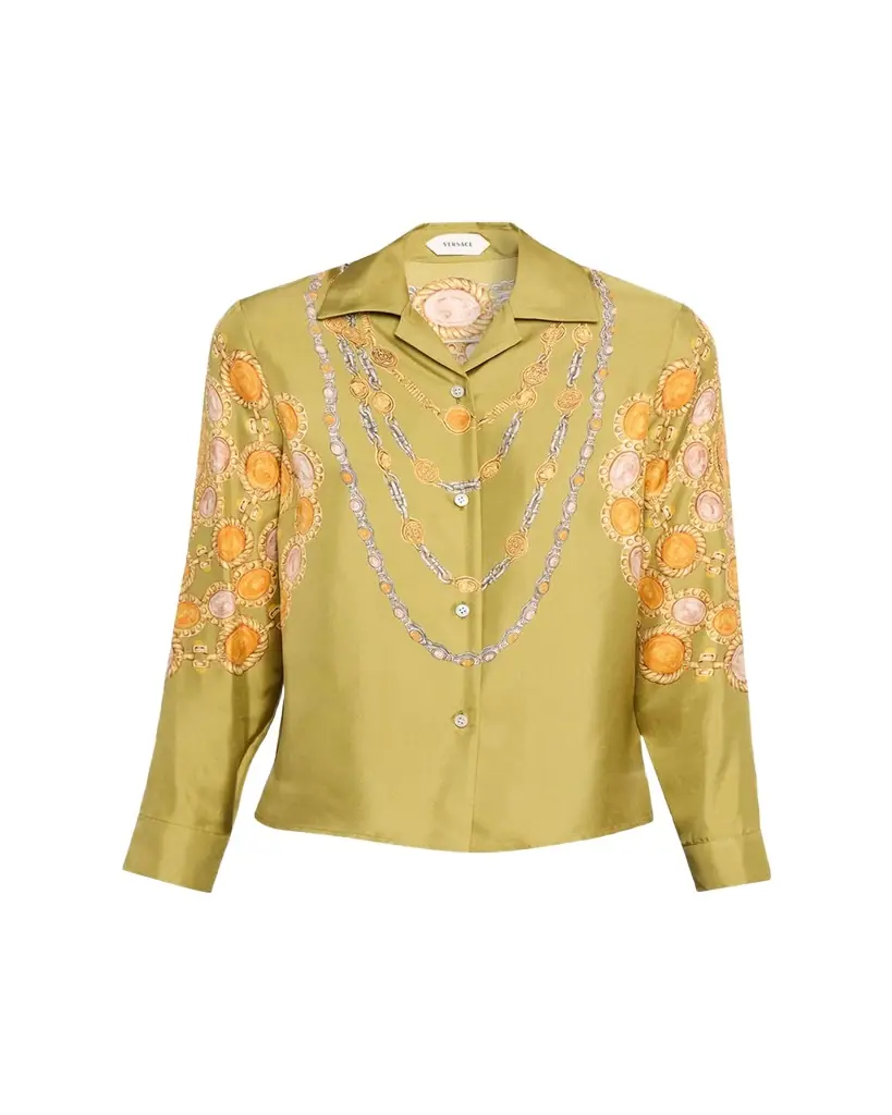 Versace Printed Silk Twill Shirt