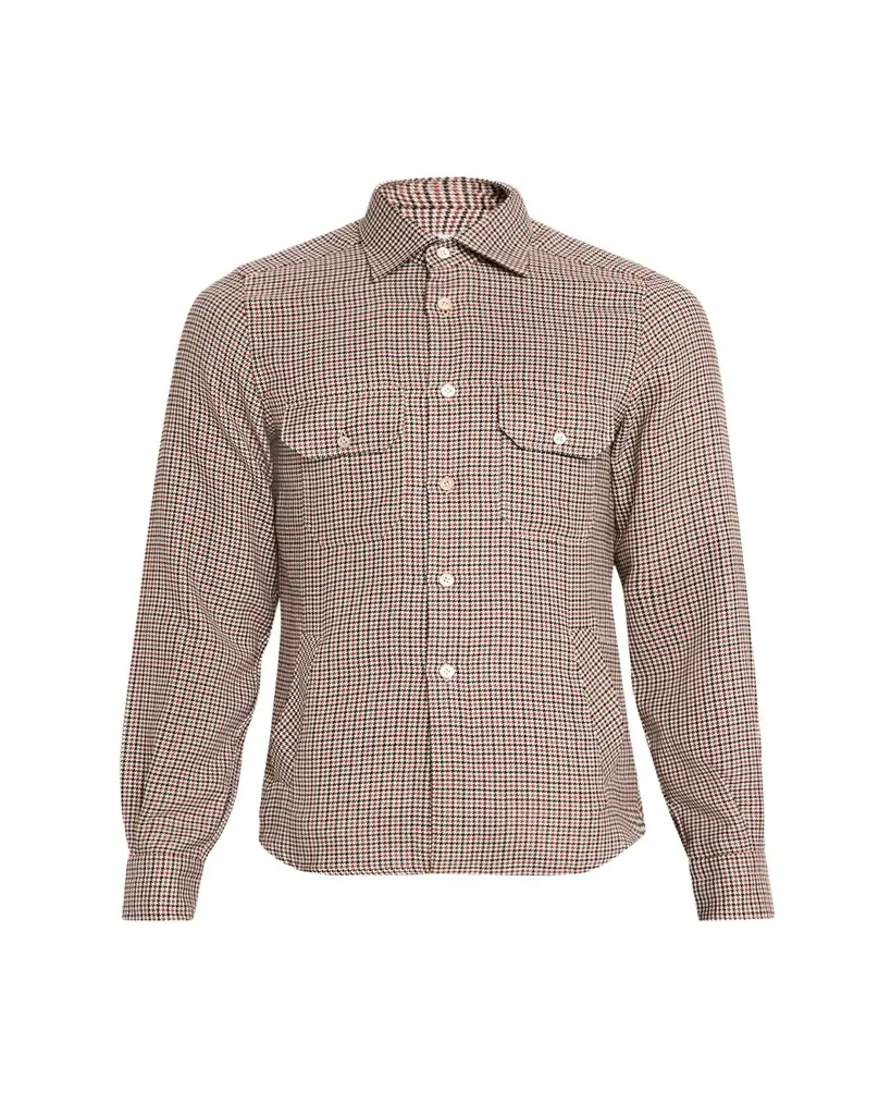 Kiton Men's Cashmere, Silk and Linen Flap-Pocket Overshirt