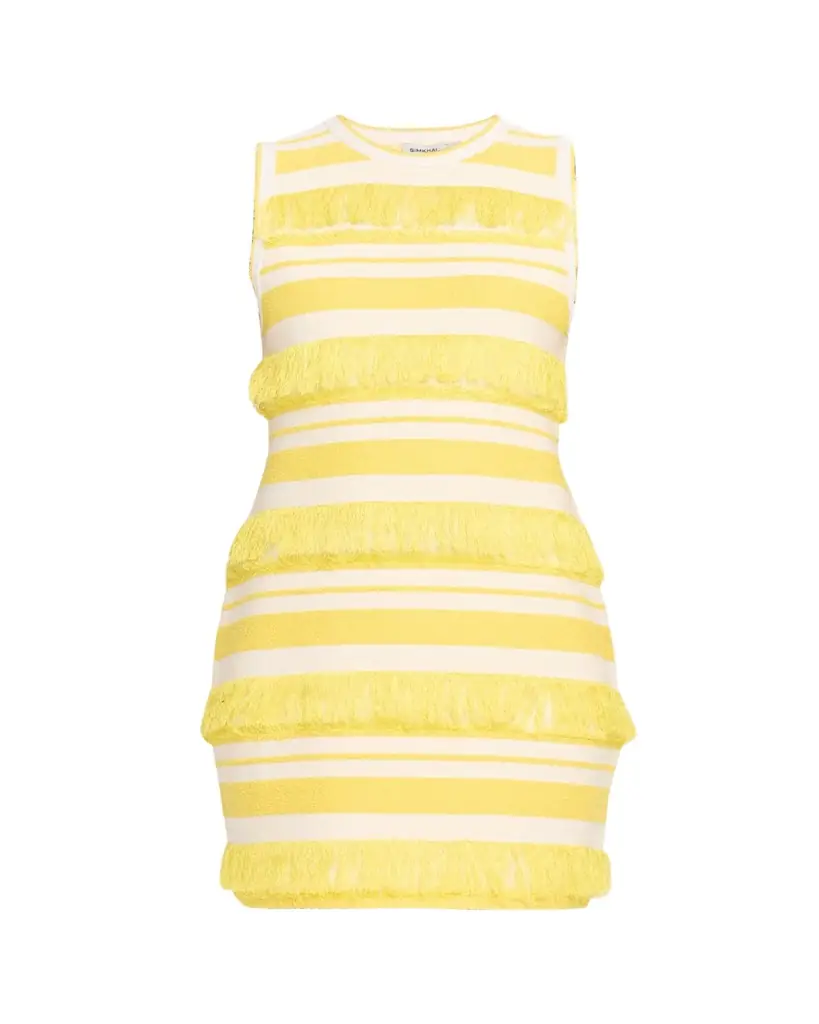 SIMKHAI Elly Knit Fringe Mini Dress