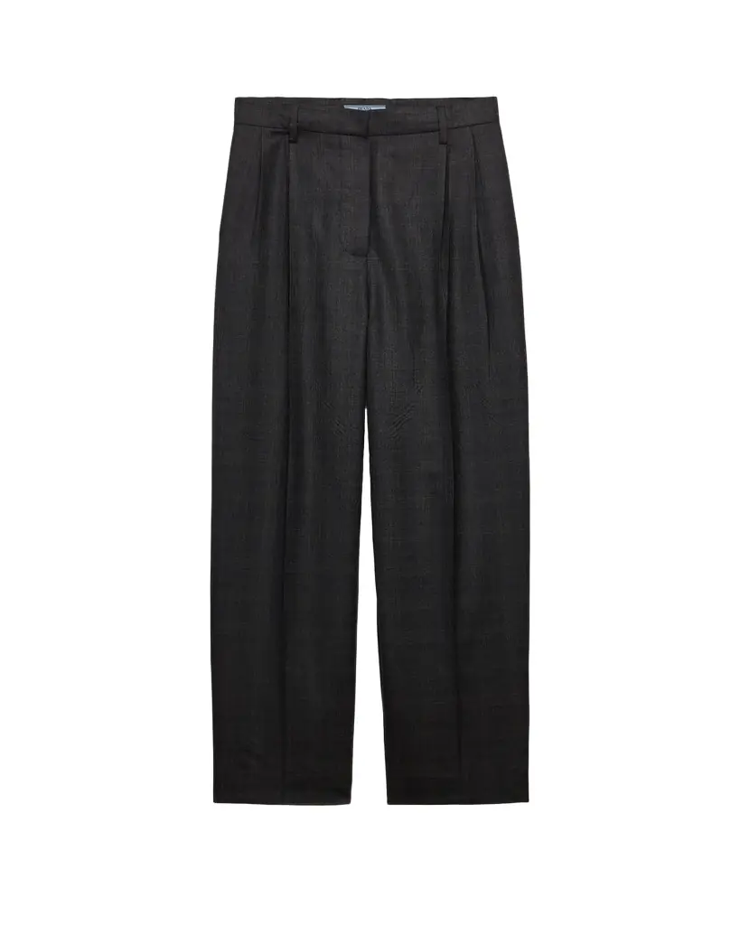 Prada Pleated Wool Drawstring Trousers