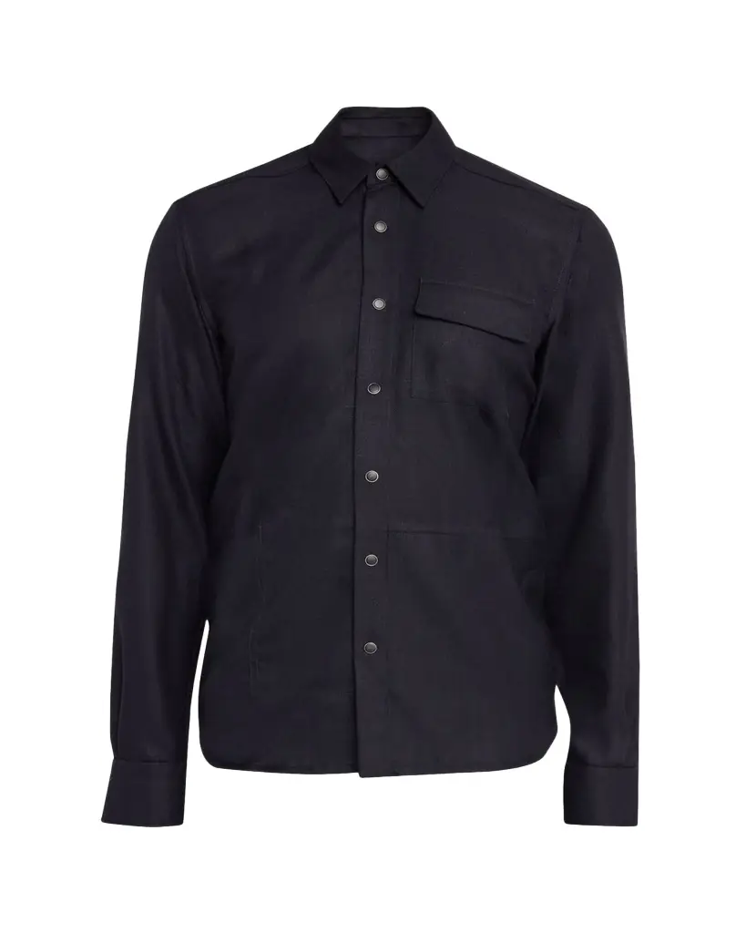 Kiton Men's Textured Cashmere and Wool Snap-Front Overshirt