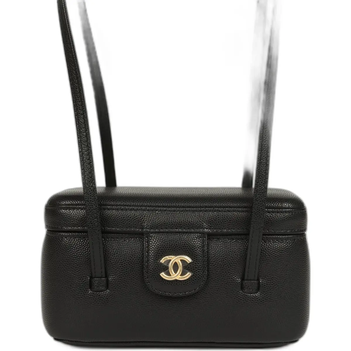 Chanel Chanel Preppy Coco Long Vanity with Straps Black Shiny Caviar Brushed Gold Hardware
