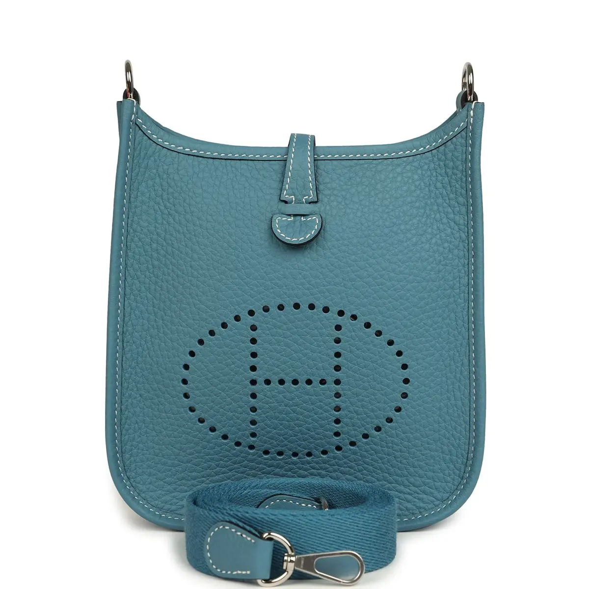 hermes Hermes Evelyne TPM Blue Jean Clemence Palladium Hardware