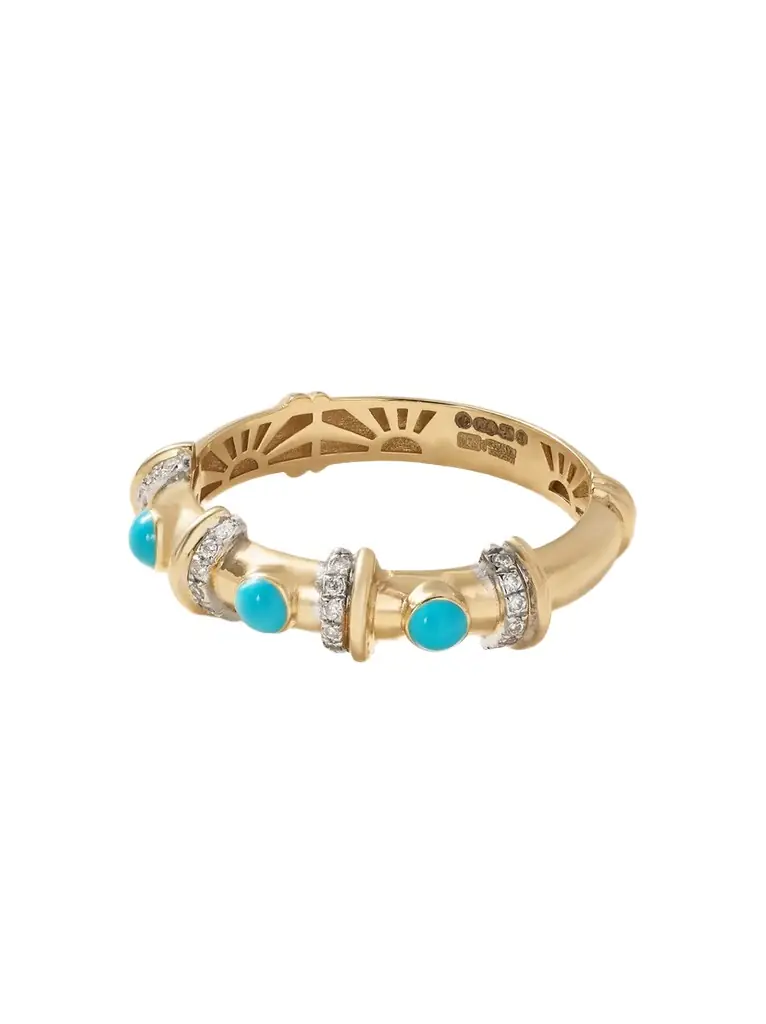 L’Atelier Nawbar Milky Way 18-karat Gold, Turquoise And Diamond Ring