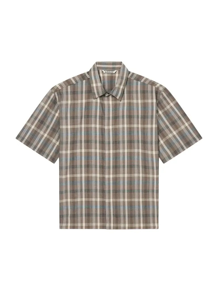 Auralee Checked Wool Shirt - Men