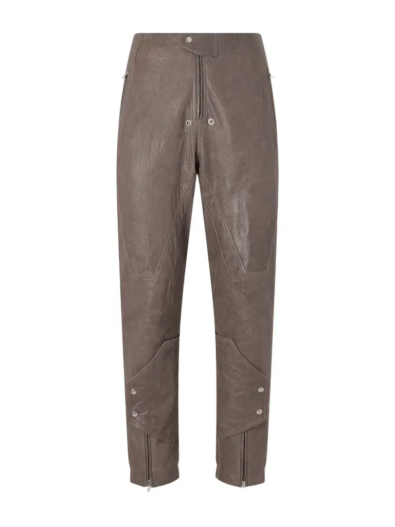 Rick Owens Motopants Straight-Leg Panelled Leather Trousers - Men
