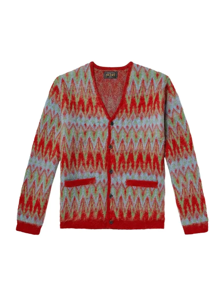 Beams Plus Jacquard-Knit Cardigan - Men