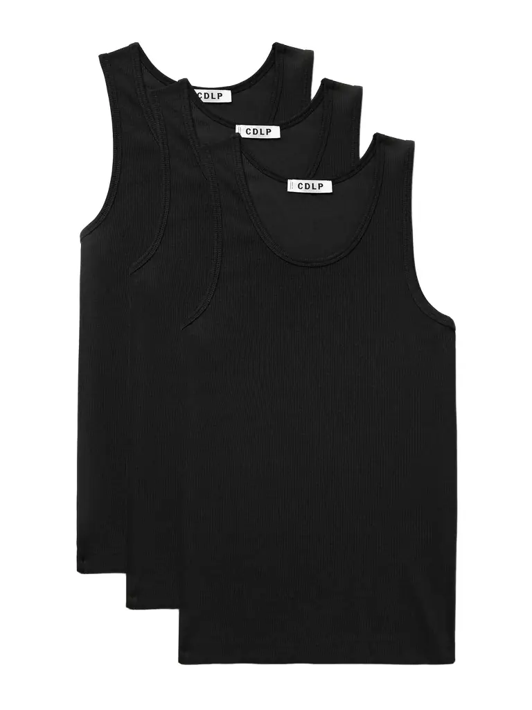 CDLP Three-Pack Ribbed Stretch Lyocell and Cotton-Blend Jersey Tank Tops - Men