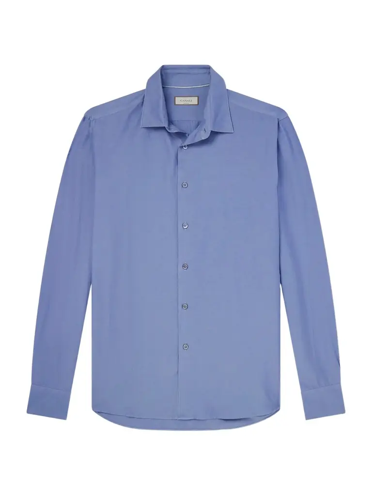 Canali Garment-Dyed Cotton and Silk-Blend Shirt - Men