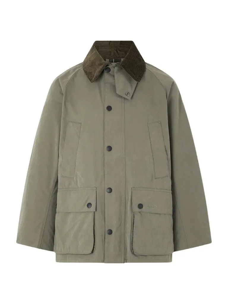 Barbour Bedale Corduroy-Trimmed Waxed Woven Jacket - Men