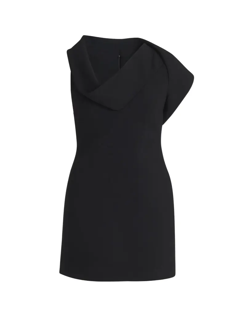 Ferragamo Cowl-Neck Stretch Twill Mini Dress