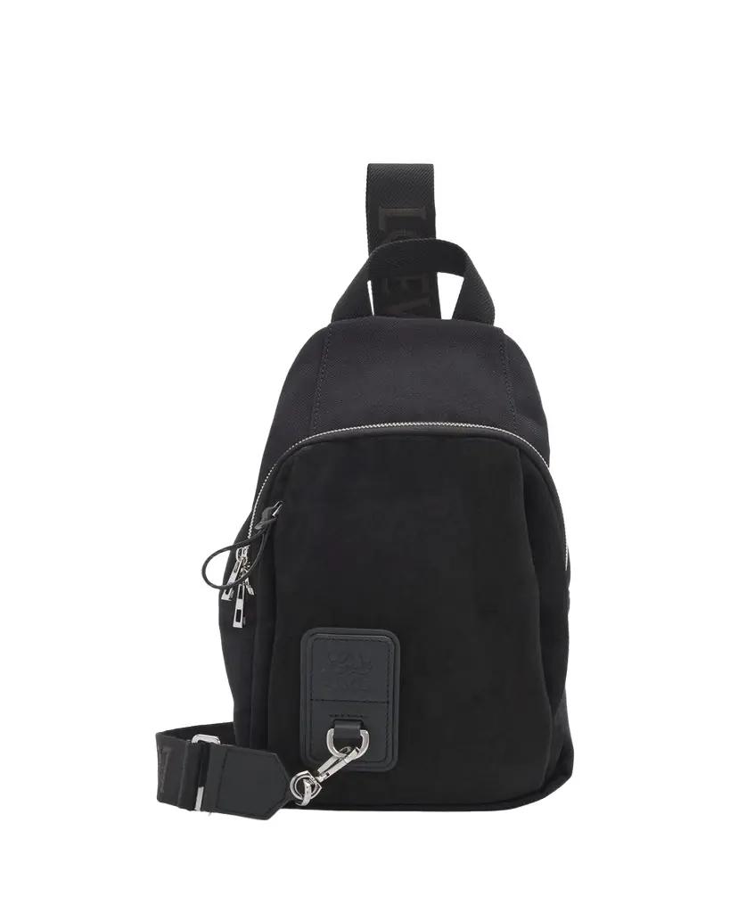 Loewe Men's Flex Canvas and Suede Sling Bag