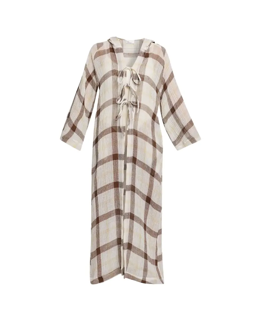 Lisa Marie Fernandez Plaid Maxi Beach Cape