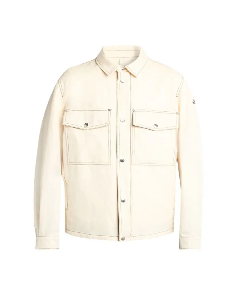 Moncler Men's Watagua Cotton and Flax Snap-Front Shirt Jacket