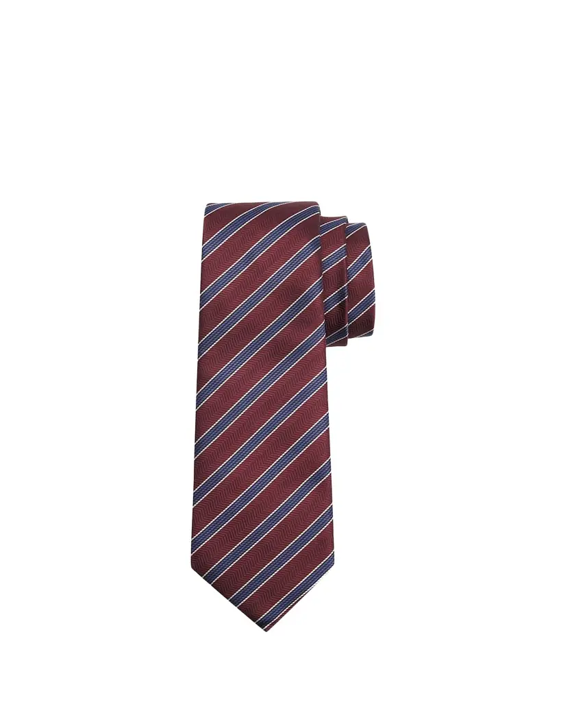 ZEGNA Men's Herringbone Stripe Silk Tie