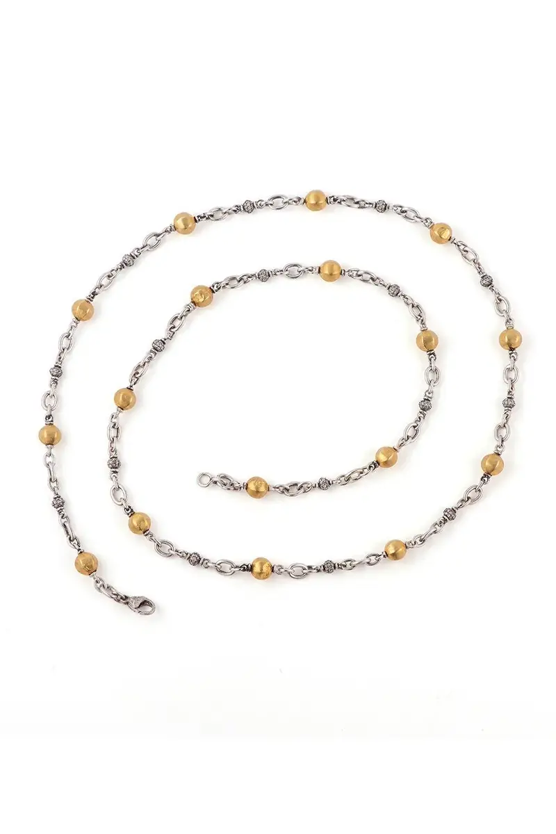 Sylva & Cie Diamond Bead Antique Necklace