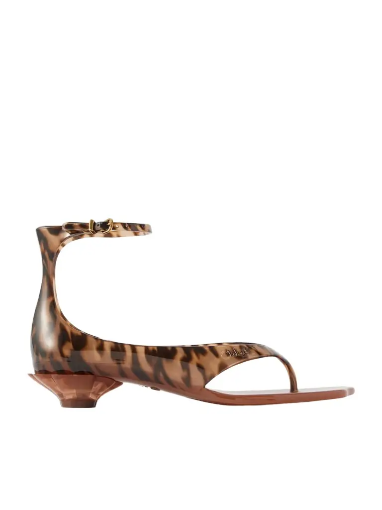 Chloé Jelly Leopard-print Rubber Sandals