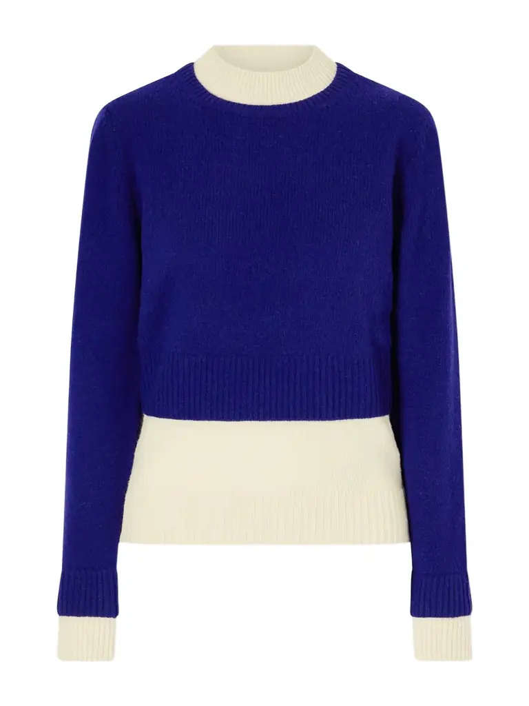 Jil Sander Two-tone Layered Wool-blend Sweater